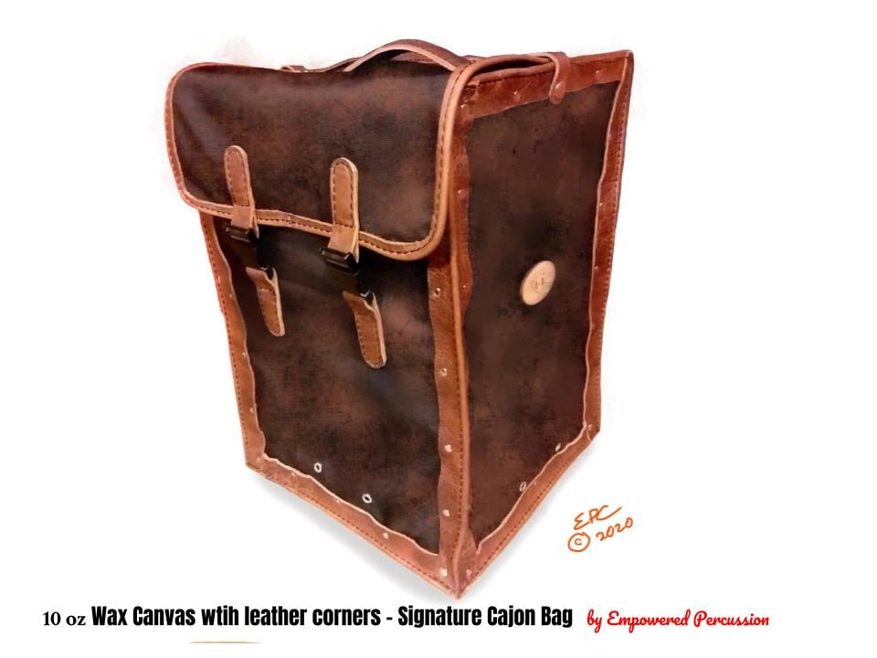 Leather & wax canvas cajon bags